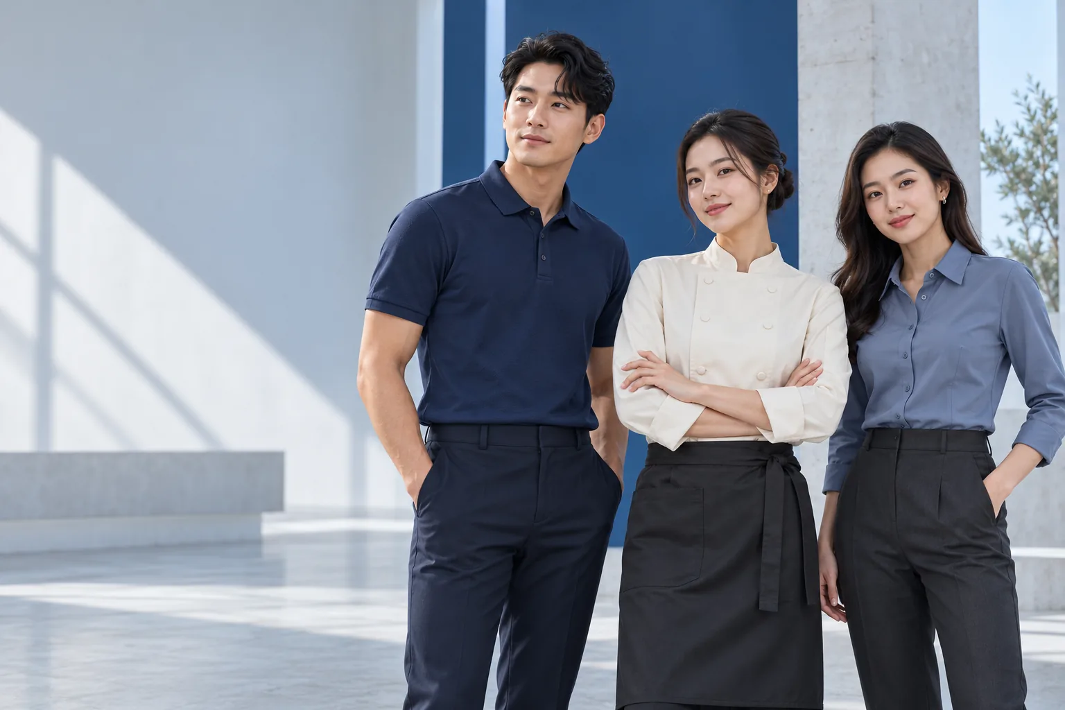 Minh họa ba phong cách đồng phục doanh nghiệp