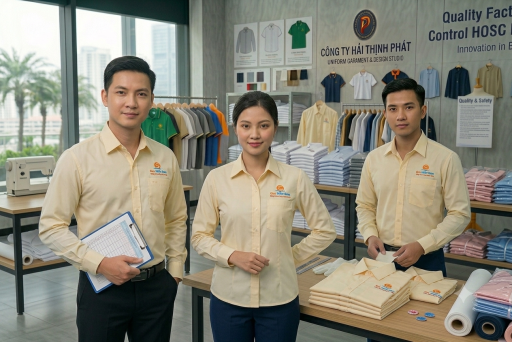 Sơ mi Nam Nữ màu vàng kem