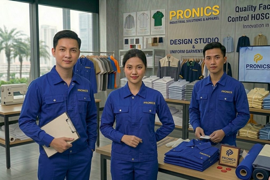 Mẫu đồng phục bảo hộ màu xanh được giới thiệu trên website Hải Thịnh Phát